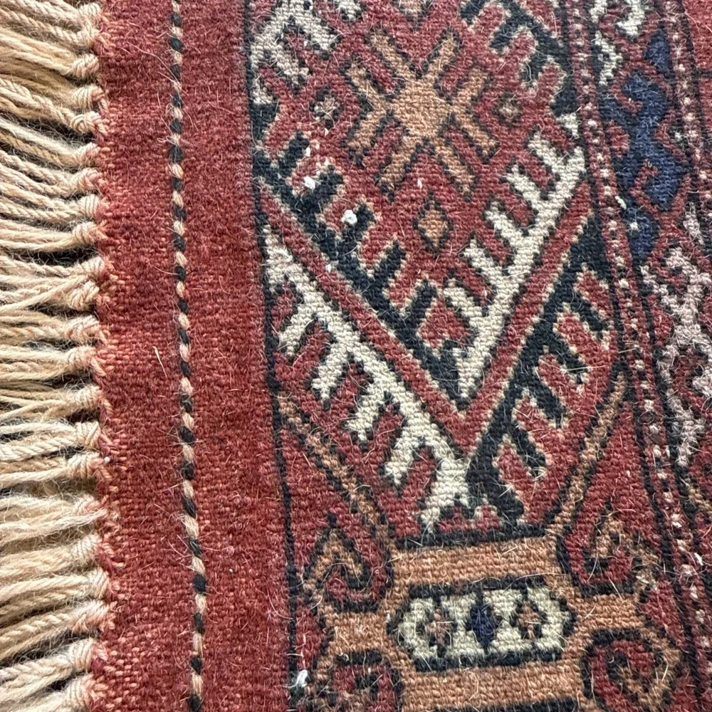 Turkmen Oriental Tekke Rug Wool Geometric 46X 74‎ inches